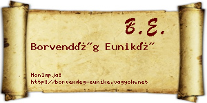 Borvendég Euniké névjegykártya